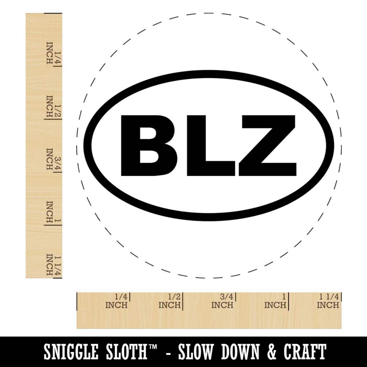 Belize BLZ Euro Oval Rubber Stamp for Stamping Crafting Planners